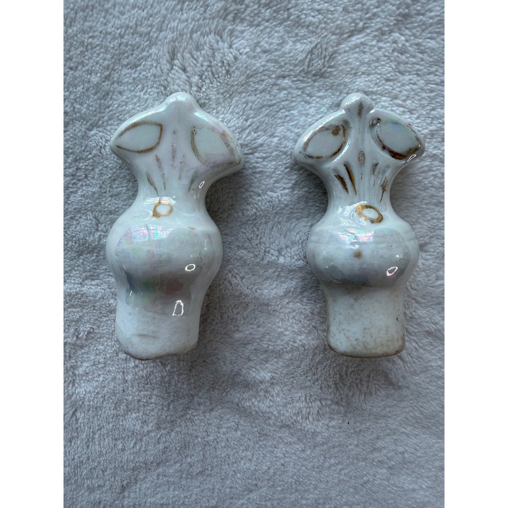 Vintage Porcelain Finial Wine Cork Stoppers L'abbe Francois Liqueur Bottle White